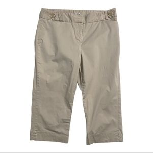 Dalia Colletion Capri Cream/Tan Khaki Pants Women Size 8